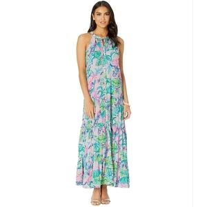NWT Lilly Pulitzer Luliana Maxi Dress Amethyst Tint Mermaid In The Shade  Small